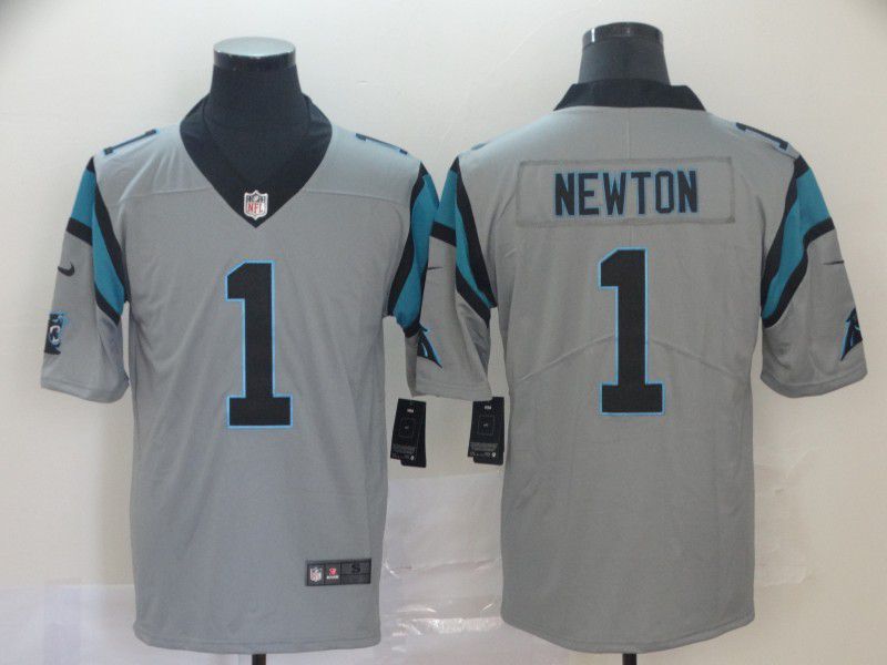 Men Carolina Panthers 1 Newton Grey Nike Vapor Untouchable Limited NFL Jersey